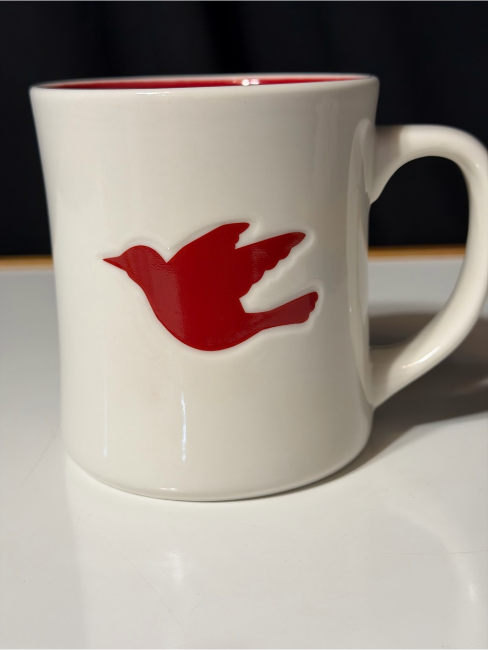 Starbucks 2008 Holiday Red Dove Peace Bird Coffee Mug 12oz Vintage Collectible
